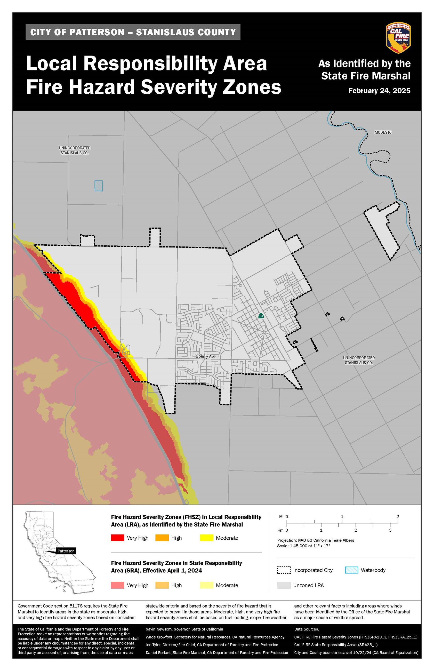 Patterson Fire Hazard Severity Zone